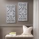 Olliix by Madison Park Botanical Panel 2 Piece White Carved Wall Decor Set-4