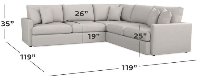 Bassett® Furniture Allure Smoke Large L-Shaped Sectional-1