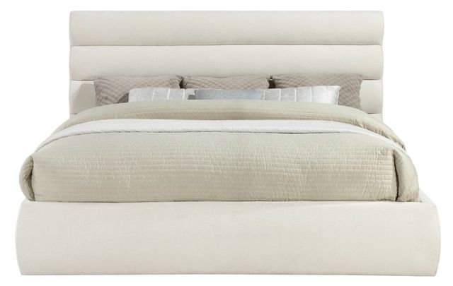 Meridian Furniture Adam Cream 52" King Upholstered Panel Bed-1