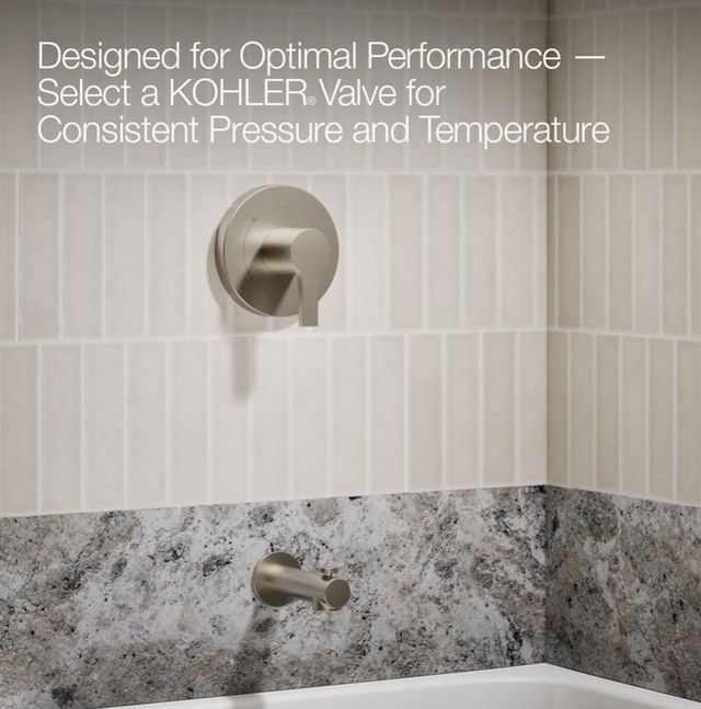 KOHLER® Elate® Rite-Temp® Vibrant Brushed Nickel 1.5 GPM Bath and Shower Trim Kit-4