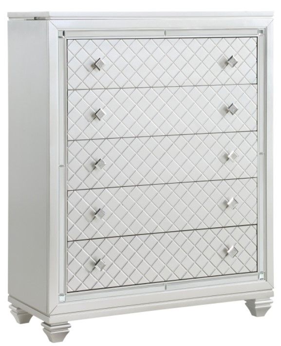 Mazin Furniture Leesa Silver Chest of Drawers with Lift Top-0