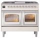 Ilve® Nostalgie II Noblesse 40'' Antique White Pro Style Dual Fuel Range with Chrome Trim-1