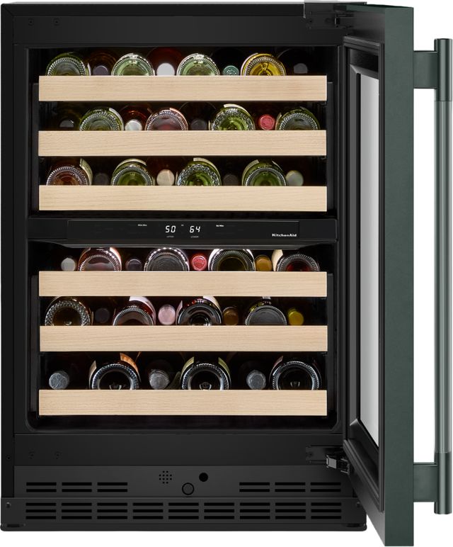 Kitchenaid® 24" Juniper Built-In Wine Cooler with Full-Extension Wood-Front Racks-4