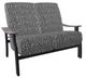Telescope Casual St. Catherine Agra Classic/Black Aluminum/Fabric Outdoor MGP Cushion Loveseat with Boardwalk Rustic Arms-0