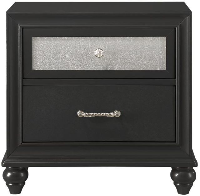 Crown Mark Lila Black Nightstand-0