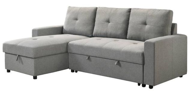 Mazin Furniture Faber 2-Piece Smoke Grey Sectional with Pull-Out Sleeper and Reversible Storage Chaise-1
