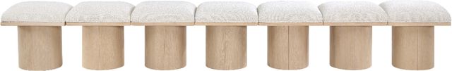 Meridian Furniture Pavilion 7-Piece Cream/Natural 109" Modular Bench Set-2