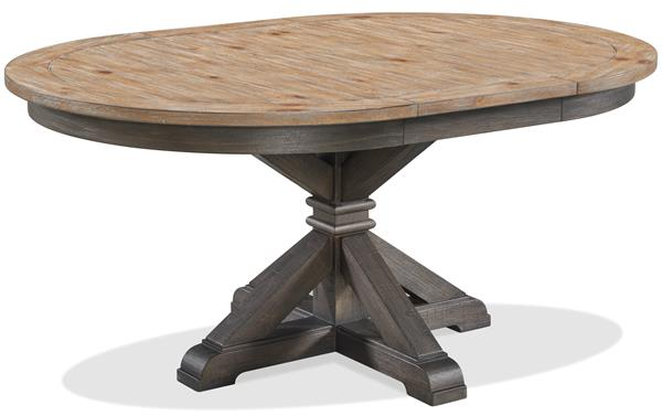 Riverside Furniture Harper Snowy Desert Round Dining Table with Matte Black Base-2
