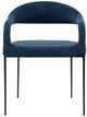 Armen Living Morgan 2-Piece Black/Blue Upholstered Dining Arm Chair Set-2