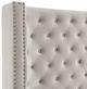 Furniture of America® Rosabelle Ivory Queen Upholstered Panel Bed-1