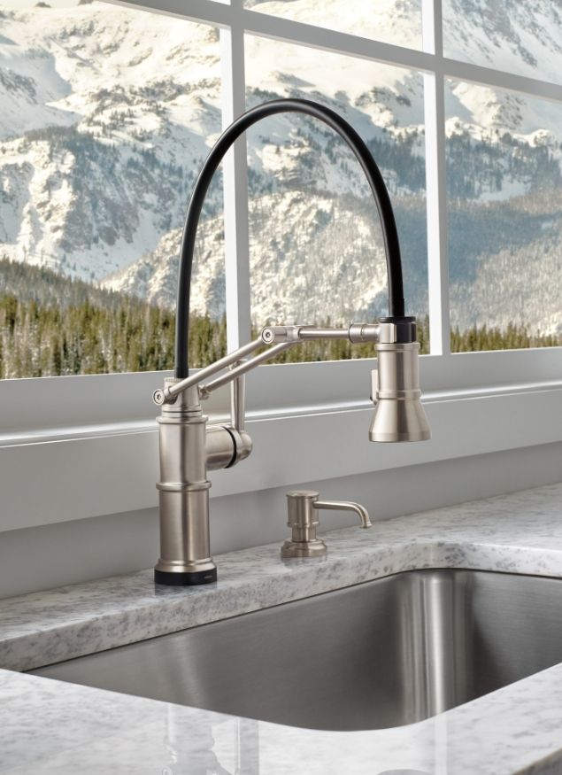 Brizo Artesso® Brilliance® Stainless Single Handle Articulating Kitchen Faucet with SmartTouch® Technology-4