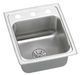 Elkay Lustertone® Classic Lustrous Satin Stainless Steel 15" x 17.5" x 6.5" 3-Hole Single Bowl Drop-in ADA Sink with Perfect Drain® and Quick-Clip-0