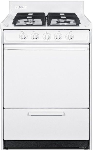Summit® 24” White Freestanding Gas Range-0
