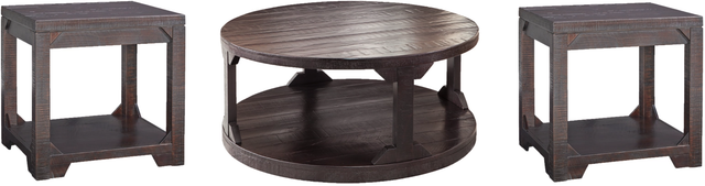 Signature Design by Ashley® Rogness 3-Piece Rustic Brown Living Room Table Set-0