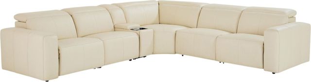Bassett® Furniture Club Level Airy 6-Piece Linen Leather Power Reclining Sectional-0