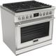 Fulgor Milano® Evoque 400 Series 36” Matte White Pro Style Dual Fuel Range with Chrome Trim-0