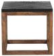 Porter International Designs Skamania Black End Table with Walnut Base-1