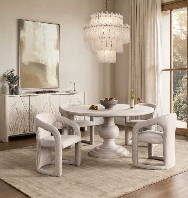 Classic Home Hera White Washed Dining Table-1