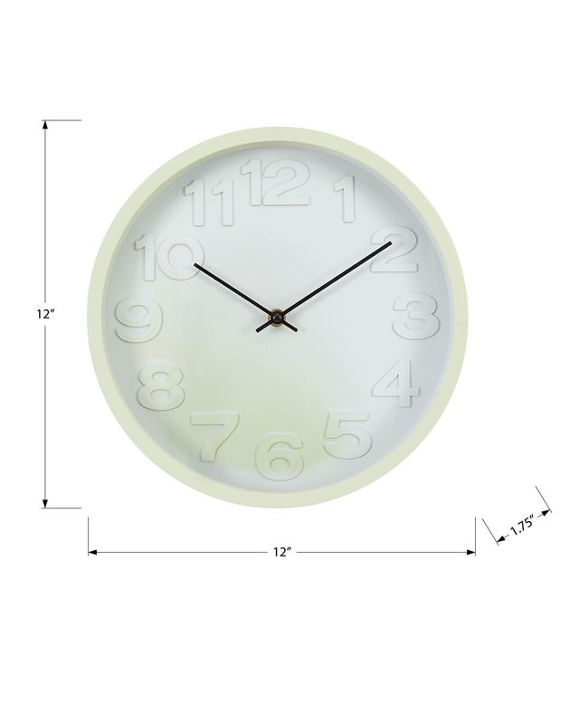 Monarch Specialties Inc. Green 12" Wall Clock with White Numbers-2
