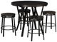 Powell® Enzo 5-Piece Charcoal Brown Dining Set with Black Base-0