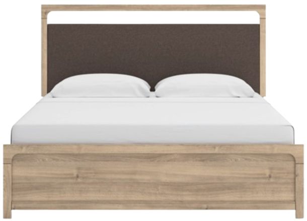 Signature Design by Ashley® Kinlanni Brown/Tan King Upholstered Panel Bed-1