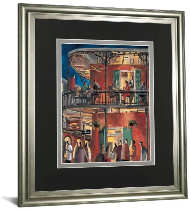 Classy Art Green/Red New Orleans Street by Lourengo, D. Wall Art-0
