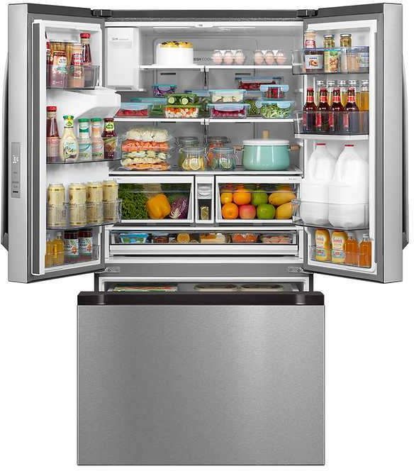 Midea® 36 in. 29.3 Cu. Ft. Stainless Steel French Door Refrigerator -3