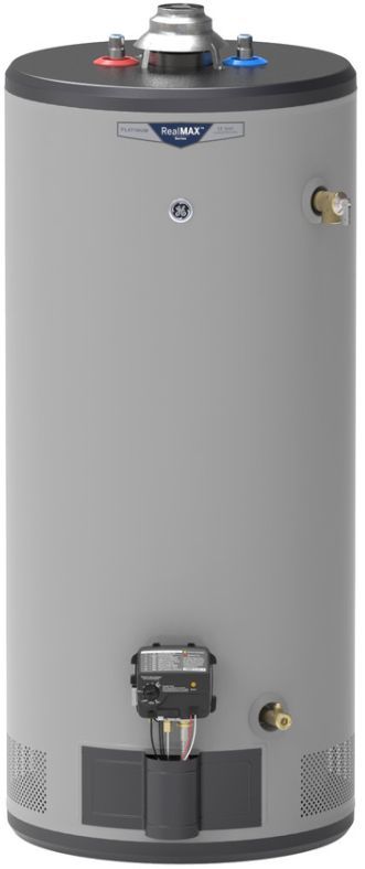 GE RealMAX® Platinum 40 Gallon Short Natural Gas Atmospheric Water Heater-0