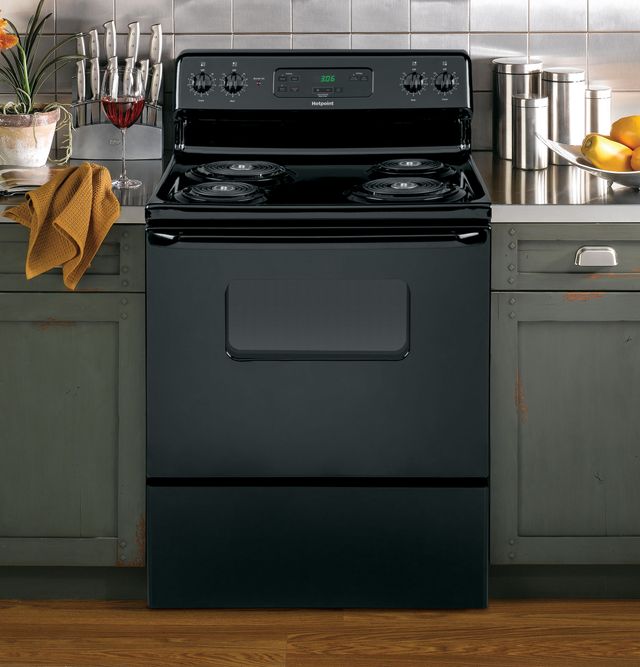 Hotpoint® 30" Black Freestanding Electric Range-1