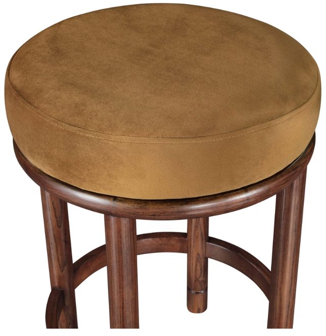 Meridian Furniture Monette Saddle/Walnut Brown Velvet Upholstered Counter Stool-2