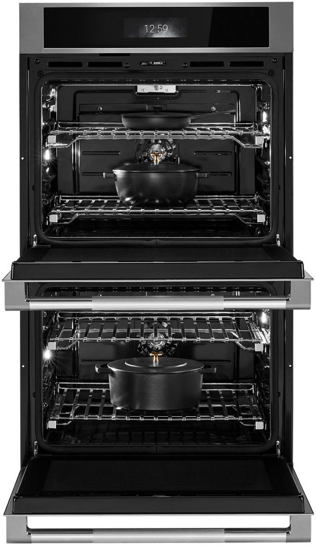 Jennair® RISE™ 30" Stainless Steel Double Electric Wall Oven with MultiMode® True Convection with Smooth Glide Flat-Tine Racks-2