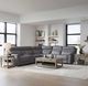 Liberty Furniture Cooper 6-Piece Blue Gray Leather Power Reclining Curved Sectional-2