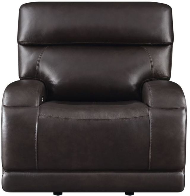 Coaster® Longport Dark Brown Upholstered Power Glider Recliner-2