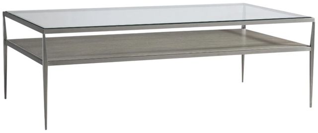 Bernhardt Cornelia Glass Top Cocktail Table with Stainless Steel Base-0
