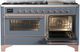 Ilve® Majestic III 60" Blue Gray Pro Style Dual Fuel Natural Gas Range with Triple Glass Door and Copper Trim-3