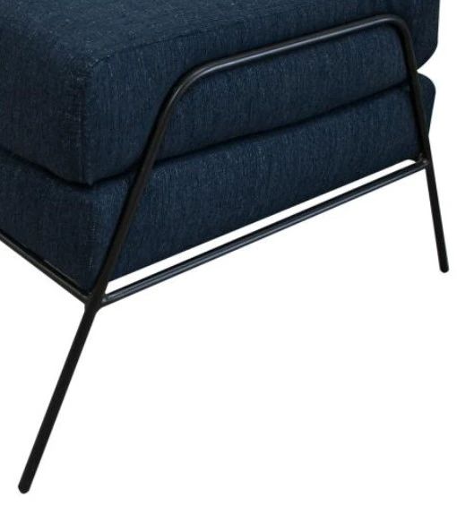 International Furniture Direct Tyne Navy Blue Footstool Ottoman-1