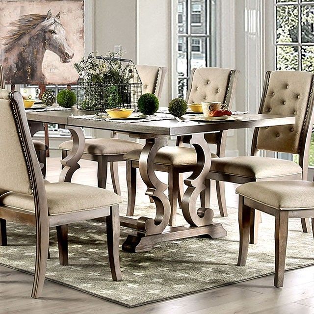 Furniture of America® Patience Rustic Natural Tone 9-Piece Dining Set-1