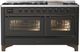 Ilve® Majestic III 60" Graphite Matte Pro Style Dual Fuel Liquid Propane Range with Triple Glass Door and Burnished Trim-0