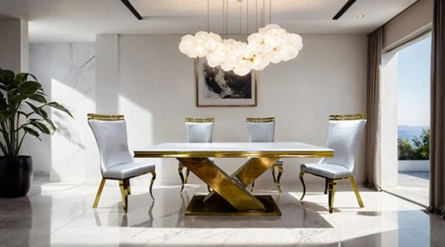 Furniture of America® Palazzo Gold Dining Table-1