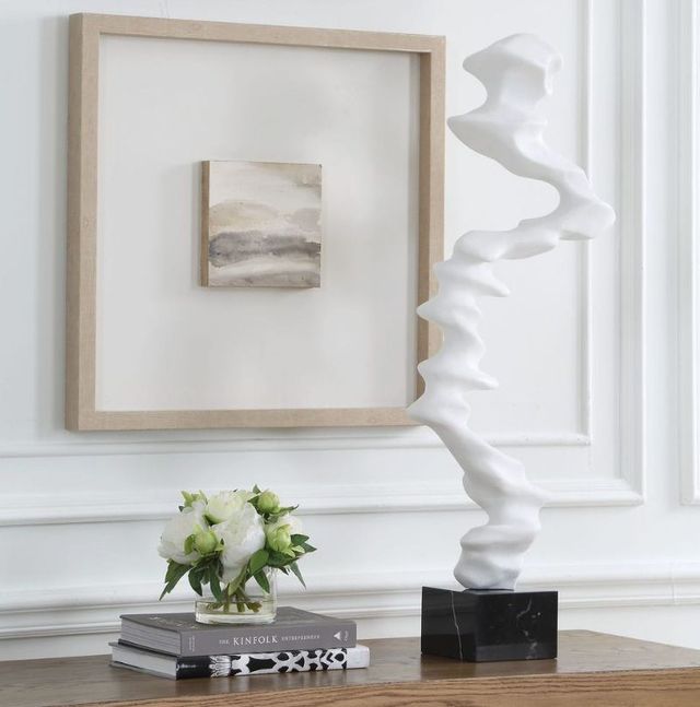 Uttermost® Flux Matte White Indoor-Outdoor Sculpture-2