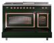 Ilve® Nostalgie II Noblesse 48'' Emerald Green Pro Style Dual Fuel Range with Copper Trim-3