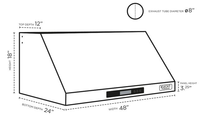 Kucht Professional Gemstone™ 48" Titanium Stainless Steel Under Cabinet Range Hood-3