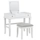 Linon Angela 2-Piece White Vanity Set-0