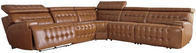Signature Design by Ashley® Temmpton 5-Piece Chocolate Power Reclining Curved Sectional-0
