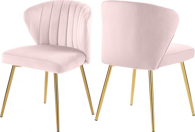 Meridian Furniture Finley Pink Velvet  Dining Chair-1