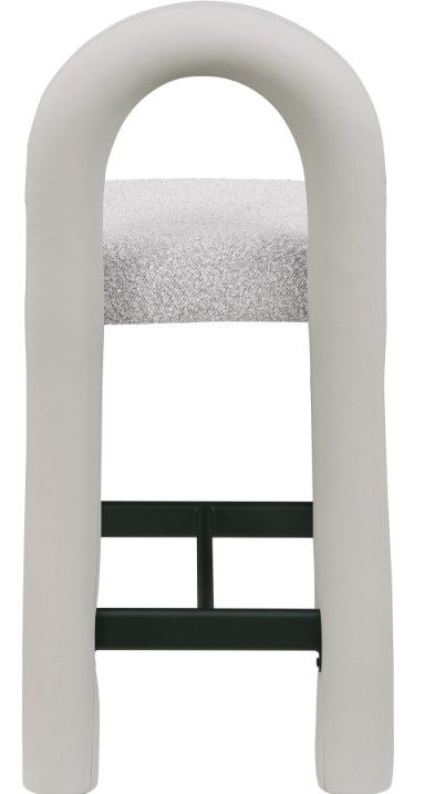 Meridian Furniture Amari Cream/Taupe Leather Upholstered Counter Stool-3