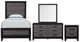 Global Furniture USA Lisbon 4-Piece Black/Dark Gray Twin Panel Bedroom Set-0