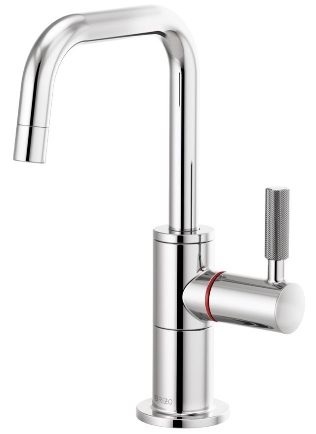 Brizo Litze® Polished Chrome Instant Hot Faucet with Square Spout and Knurled Handle-0
