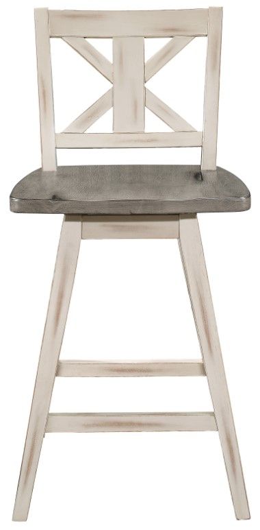 Homelegance® Amsonia Distressed Gray/White Swivel Counter Height Chair-2