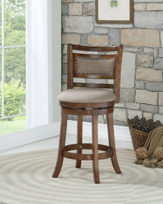 New Classic® Home Furnishings Aberdeen Brown Swivel Counter Stool-1